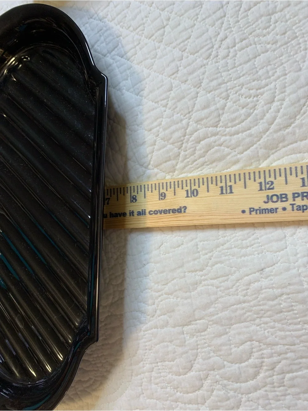 Vintage Mikasa Glossy Black Ribbed Rectangular Serving Platter made in Japan